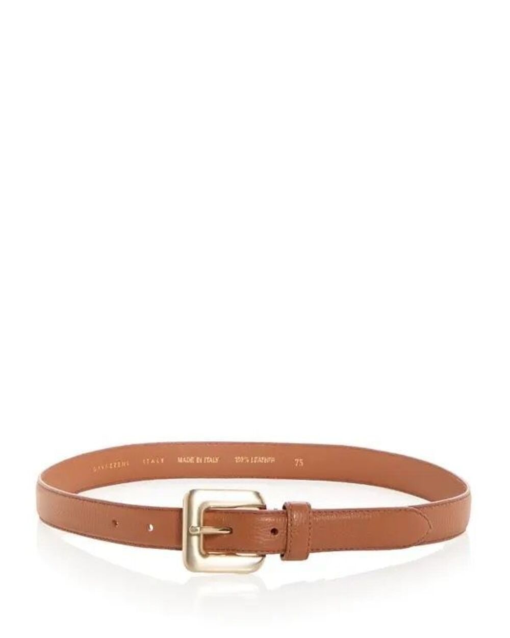 Gavazzeni Glossinia Italian Leather Belt Gold Brandy 85